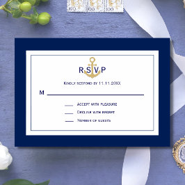 Anpassningsbar Nautical Navy Blue Guld Anchor OSA