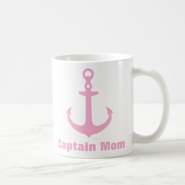 Anpassningsbar Nautical Rosa Anchor Mugg (Höger)