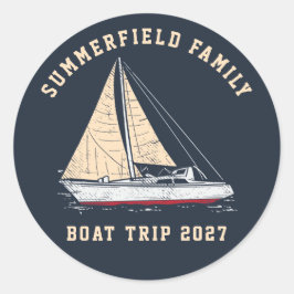 Anpassningsbar Nautical Sailing Matching Family Bo Runt Klistermärke