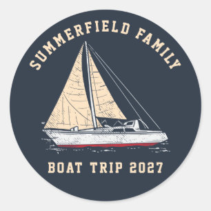 Anpassningsbar Nautical Sailing Matching Family Bo Runt Klistermärke