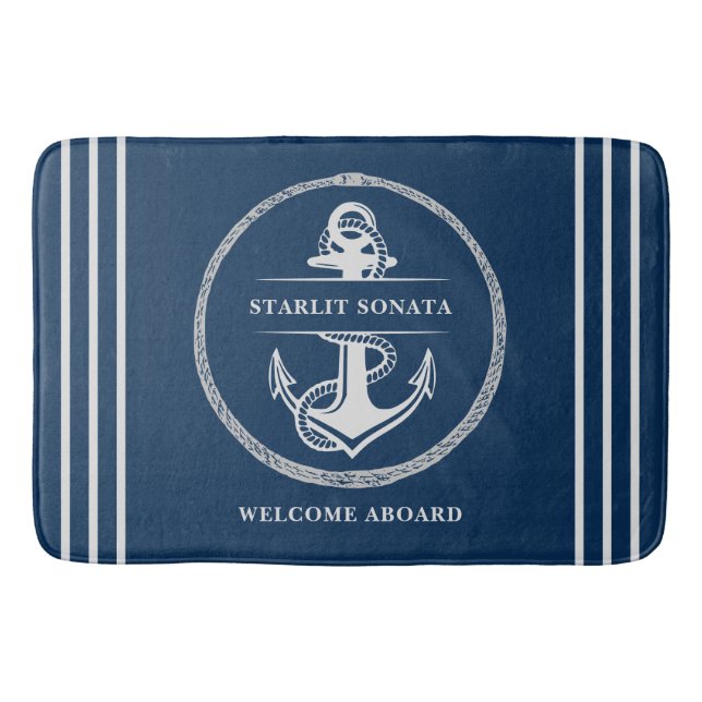 Anpassningsbar Nautical Sailors Bath Mat Badrumsmatta (Framsidan)