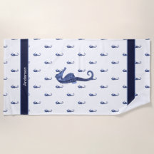 Anpassningsbar Nautical Seahorse Bathroom Sea Blue
