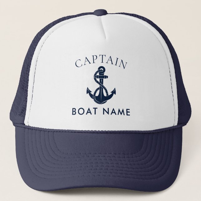 Anpassningsbar Nautisk kapten Boat Anchor Navy Keps (Framsida)