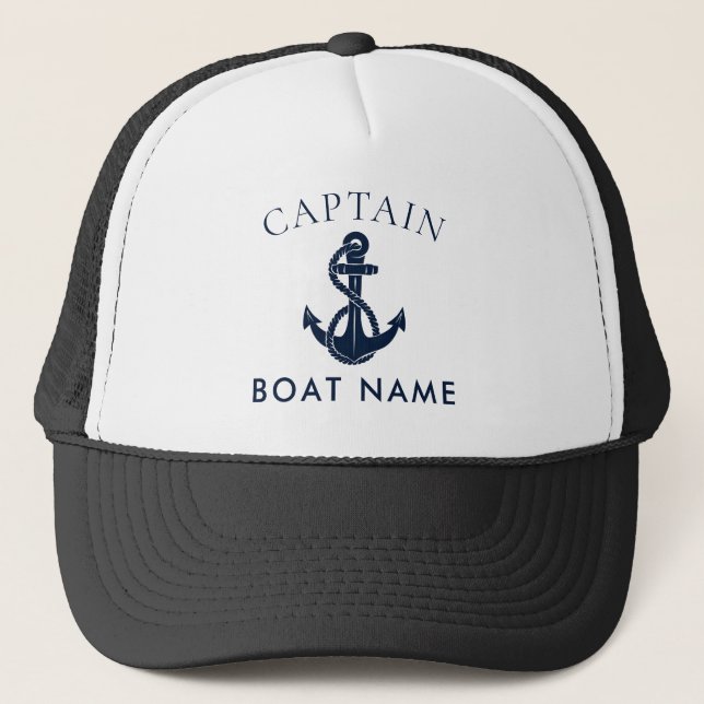 Anpassningsbar Nautisk kapten Boat Anchor Swag Keps (Framsida)