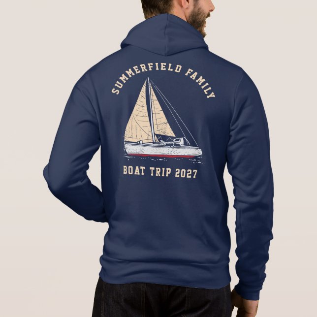 Anpassningsbar Nautisk matchande familj vid årsbåt T Shirt (Baksida)