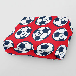 Anpassningsbar Navy Blue and Red Soccer Ball Mönst Fleecefilt
