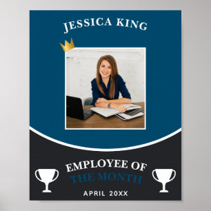 Anpassningsbar Navy Blue Employee of the Month Bil Poster