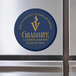 Anpassningsbar Navy Blue Guld Veterinary School St Magnet