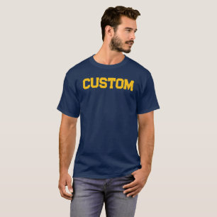 Anpassningsbar Navy & Guld Manar Universiteten T-S T Shirt