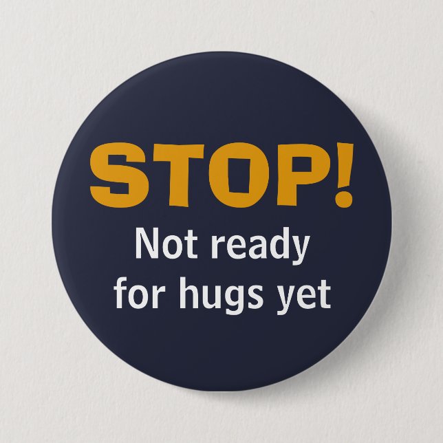 Anpassningsbar Navy STOP No Hugs Knapp (Framsida)