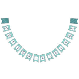 Anpassningsbar Navy & Teal Stripe Preppy Bunting Vimplar