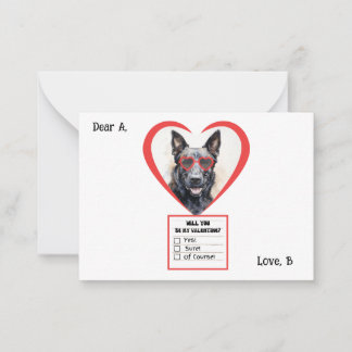Anpassningsbar nederländsk vallhundshund Valentine Anteckningskort