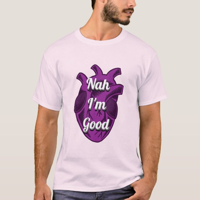 Anpassningsbar Nej, jag är Bra subtle ASexity Hear T Shirt (Framsida)