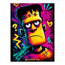 Anpassningsbar Neon Frankenstein Retro Halloween D