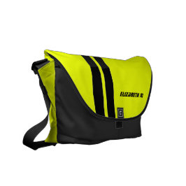 Anpassningsbar Neon Gult/Black Tävla Rand Messenge Messenger Bag