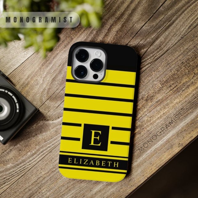 Anpassningsbar Neon Gult och Svarta Färg Rand (Black yellow stripes phone case)