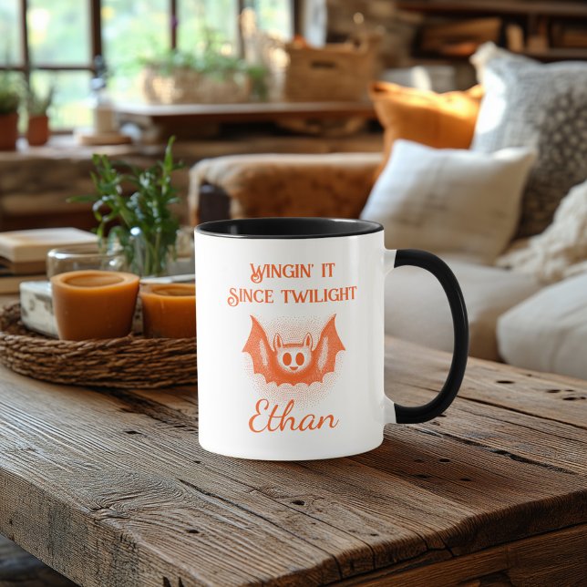 Anpassningsbar Neon Halloween Mugg - Orange Fladde (Skapare uppladdad)