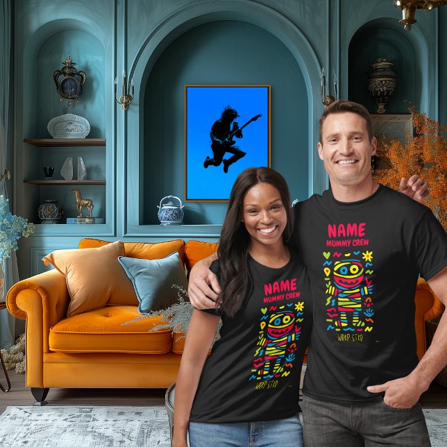 Anpassningsbar Neon Mummy Pop Art | Figursätt Star T Shirt (Skapare uppladdad)