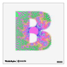 Anpassningsbar Neon Rainbow Sunburst Brev B Decal
