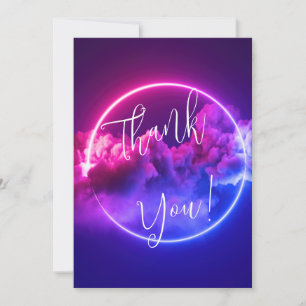 Anpassningsbar Neon Sign Rosa & Lila Clouds Blank Inbjudningar