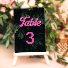Anpassningsbar Neon Tropical Rosa Modern Bordsnumm Bordsnummer