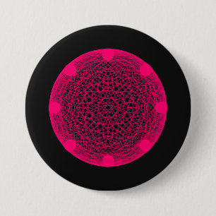 Anpassningsbar Neon Webben Mandala-knapp - Rosa på Knapp