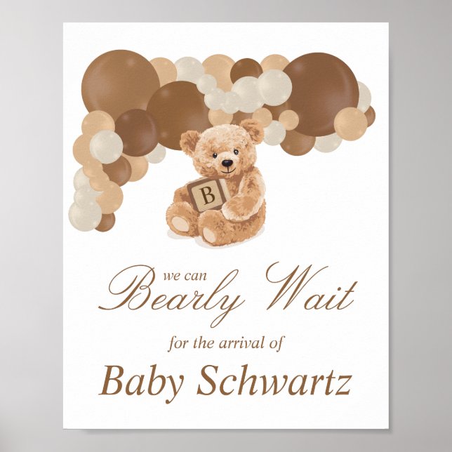 Anpassningsbar Neutral Brun Pampas Teddybjörn Skyl Poster (Framsidan)