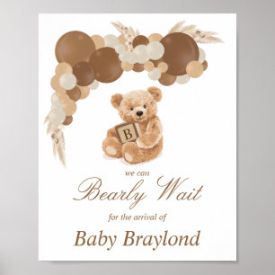 Anpassningsbar Neutral Brun Pampas Teddybjörn Skyl Poster