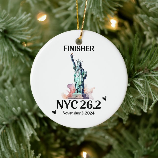 Anpassningsbar New York 2024 Marathon Ornament Fin (Träd)