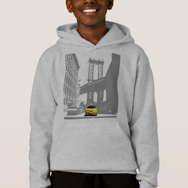 Anpassningsbar New York City Nyc Gult Taxi Kids Bo T Shirt (Framsida)