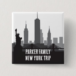 Anpassningsbar New York Resa Skyline Frihetsgudinn Knapp