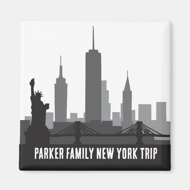 Anpassningsbar New York Resa Skyline Frihetsgudinn Magnet (Framsidan)