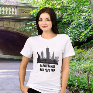 Anpassningsbar New York Resa Skyline Frihetsgudinn T Shirt