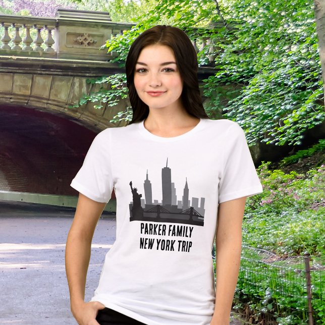 Anpassningsbar New York Resa Skyline Frihetsgudinn T Shirt (Skapare uppladdad)