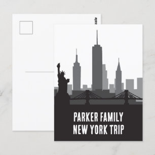 Anpassningsbar New York Resa Skyline Frihetsgudinn Vykort