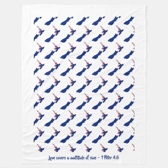 Anpassningsbar NEW ZEALAND Flagga Fleecefilt (Framsidan)