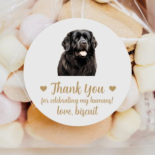 Anpassningsbar Newfoundland Hund Wedding Favor Sti Runt Klistermärke