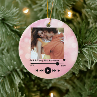 Anpassningsbar Newlyed M. och Mrs. 1st ny gifta 20 Julgransprydnad Keramik