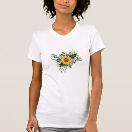 Anpassningsbar Newlyweds Rustic Sunblommor Eucalyp T Shirt
