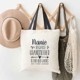 Anpassningsbar Nickname Mormor för gammal Dam Tygkasse