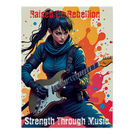 Anpassningsbar Ninja Girl Guitarist Art Inspiratio Perfect Poster