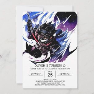 Anpassningsbar Ninja Sword Kids' Birthday Inbjudningar