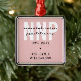 Anpassningsbar NNP Neonatal sjuksköterska Julgransprydnad Metall