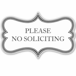 Anpassningsbar ’NO SOLICITING’ Ornate Vinyl Sticke Klistermärken