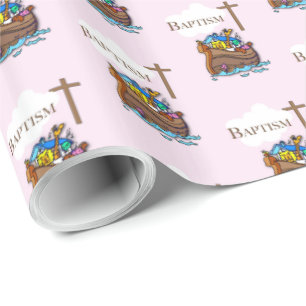 Anpassningsbar, Noaks ark dop för babyflicka Presentpapper