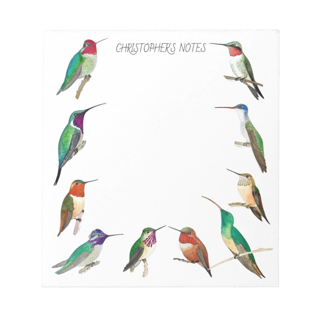 Anpassningsbar Nordamerika Hummingbird Antecknings Anteckningsblock (Framsida)
