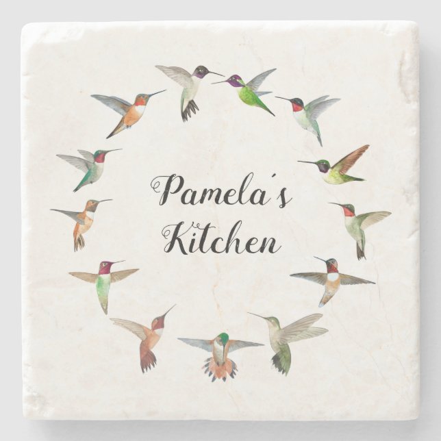 Anpassningsbar Nordamerika Hummingbird Stenunderlägg (Framsidan)