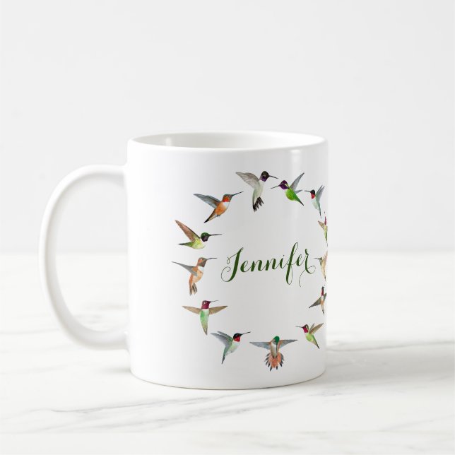 Anpassningsbar Nordamerikanska hummerfåglar Kaffemugg (Vänster)