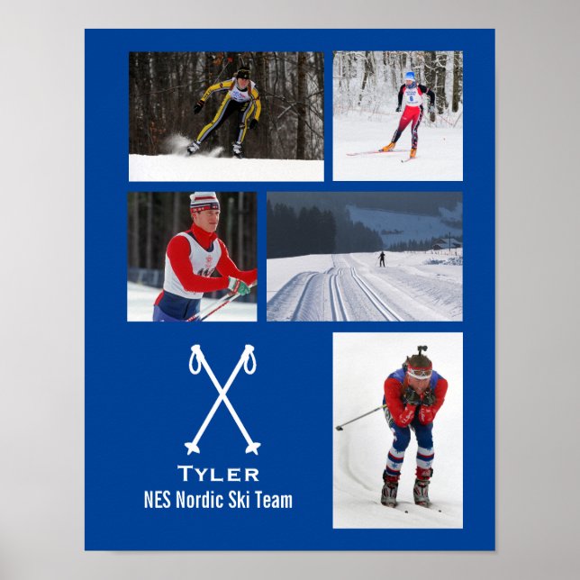 Anpassningsbar Nordic Cross country Skiing Photo C Poster (Framsidan)