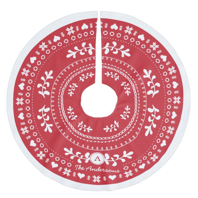 Anpassningsbar Nordic Julgran Skirt Julgransmatta Borstad Polyester (Framsidan)